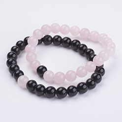 Gemischte Stein Edelstein Perlen Armbänder strecken, Runde, 2 Zoll~2-1/8 Zoll (50~54mm)