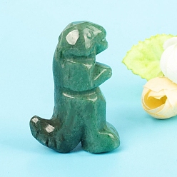 Зеленый Авантюрин Резные фигурки динозавров из натурального зеленого авантюрина, для домашнего офиса настольный орнамент фэн-шуй, 50.8 мм