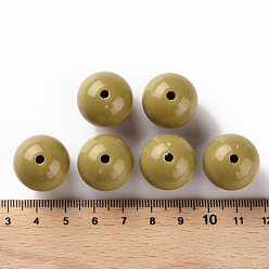 Dark Goldenrod Opaque Acrylic Beads, Round, Dark Goldenrod, 20x19mm, Hole: 3mm, about 111pcs/500g