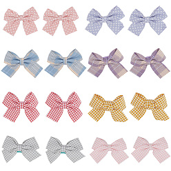 (52) Непрозрачная лаванда 8 шт 4 стиль милый бант тканевая заколка для волос из кожи аллигатора, аксессуары для волос для девочек женщин, тартан и звездный узор, разноцветные, 55x70x14 мм, 2 шт / стиль