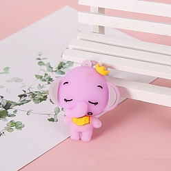 Фиолетовый Пластиковые подвески из пвх, слон, фиолетовые, 50x45 мм