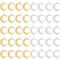 Платиновый & Золотой 40шт 2 цвета стойка покрытие латунь соединитель подвески, долговечный, лунные ссылки, платиной и золотом, 22x16.5x1 мм, отверстие : 1.2 мм, 20 шт / цвет