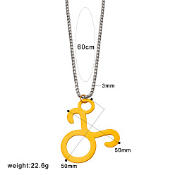 Телец Панк-стиль 304 Подвески из нержавеющей стали с изображением двенадцати созвездий и цепочками из нержавеющей стали в форме коробки, реальный 18 k позолоченный, Телец, 23.62 дюйм (60 см), Кулон : 50x50 мм