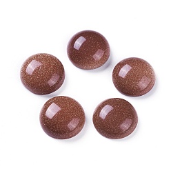 Goldstone Synthetic Goldstone Cabochons, Dyed, Half Round, 14~14.5x5~5.5mm