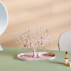 Pink Пластиковые подставки для сережек, олень и рога, розовые, 24.5x12.5x21.5 см