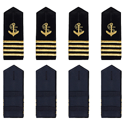 Черный 4 пары эполет из полиэфирного волокна, прямоугольные, чёрные, 135x50 мм