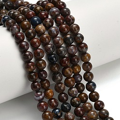 Петерсит Натуральные пиеттеритные бусины, круглые, круглые, 6 мм, отверстие : 0.8 мм, около 68 шт / нитка, 15.16 дюйм (38.5 см)