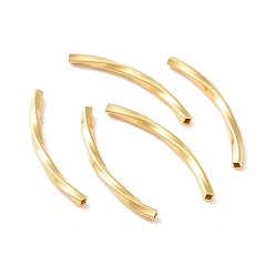 Golden 925 Sterling Silver Tube Beads, Curved Tube, Twist Square, Real 18K Gold Plated, 30x2x2mm, Hole: 1.2mm, about 17pcs/10g