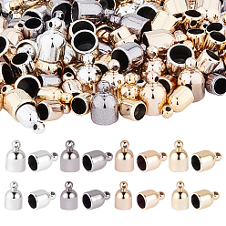 Mixed Color CCB Plastic Cord Ends, End Caps, Mixed Color, 11~13x6~8mm, Hole: 1.5mm, Inner Diameter: 4.5~6.5mm, 240pcs/box