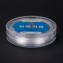 Прозрачный Корейская эластичная эластичная нить с круглыми кристаллами, для браслетов изготовление ювелирных изделий из драгоценных камней ремесло из бисера, прозрачные, 0.8 мм, около 45.93~47.02 ярдов (42~43 м) / рулон