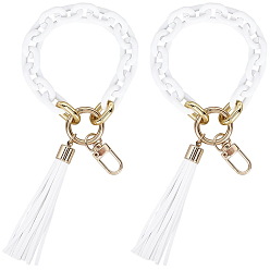 Белый 2шт. подвеска из акрила, цинкового сплава и полиуретана, для брелка, кошелек, украшение для рюкзака, белые, 210 мм