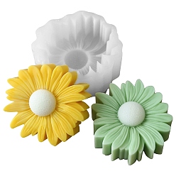 White Daisy Flower Resin Aromatherapy Candle Silicone Molds, White, 6.8x7.3x3cm