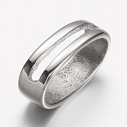 Нержавеющая Сталь Цвет Устойчивые к потускнению 304 подвески-слайдеры из нержавеющей стали, овальные, цвет нержавеющей стали, 15.5x9x5 мм, отверстие : 7x13.5 мм