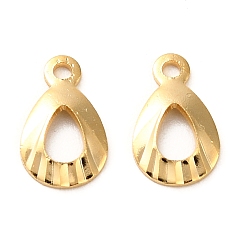 Teardrop Латунь прелести, без кадмия и без свинца, реальный 24 k позолоченный, слеза, 10x6x1 мм, отверстие : 1.2 мм