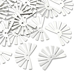 Platino Real Plateado Colgantes de latón Shegrace, encantos del ventilador, sin cadmio, plomo, níquel, Platino verdadero plateado, 17.5x25x0.7 mm, agujero: 1.4 mm