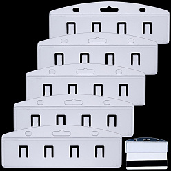 Clear 5Pcs Plastic ID Card Holder, Rectangle, Clear, 90x32x4.5mm, Hole: 3.5~4x14mm and 3.5x5mm