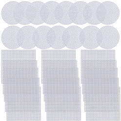Белый 30 шт. 2 стили плоские круглые и квадратные формы из пластикового холста своими руками, для остроконечных проектов, подставки и поделки, белые, 77~107x77~107x1~1.5 мм, 15 шт / стиль