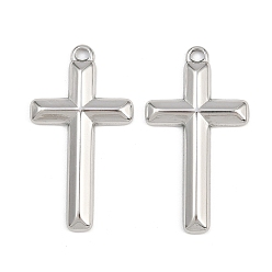 Нержавеющая Сталь Цвет 304 подвески из нержавеющей стали, крест прелести, цвет нержавеющей стали, 36x20x3 мм, отверстие : 2.5x2 мм