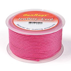 Ярко-Розовый Плетеные нити нейлона, окрашенные, ярко-розовый, 2.5 мм, около 10.93 ярдов (10 м) / рулон