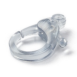 Light Grey Transparent Plastic Lobster CLaw Clasps, Light Grey, 26x19x6mm, Hole: 2mm
