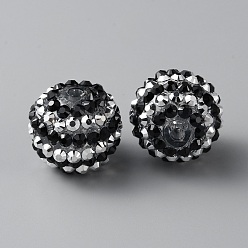 Реактивный Самолет Бусины со стразами из смолы, круглый с узором в полоску, для изготовления ювелирных изделий DIY, ручки и поделки из бисера, струя, 20x17.5 мм, отверстие : 2.7 мм