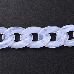 Белый Акриловые цепочки, несварные, белые, 39.37 дюйм (100 см), ссылка: 29x21x6 mm, 1 м / прядь