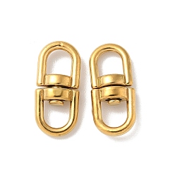 Настоящее золото 18K 304 поворотные застежки из нержавеющей стали, поворотный карабин и карабин для скалолазания, ключевые застежками, ионное покрытие (ip), реальный 18 k позолоченный, 20.5x9.5x5 мм, отверстие : 5x5 мм