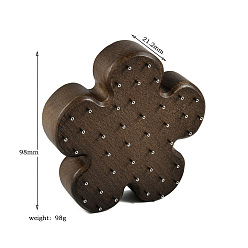 Цветок Деревянная стойка для хранения сережек, держатели для ювелирных изделий, цветок, 9.8x9.8x2.12 см