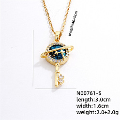 Key Стильные полые латунные и смоляные подвески на каждый день и для вечеринок, золотые, ключ, 15.75 дюйм (40 см)