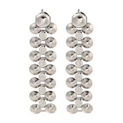 Нержавеющая Сталь Цвет Не тускнеют 304 серьги-гвоздики из нержавеющей стали, для женщин, плоско-круглые, цвет нержавеющей стали, 57x14.5 мм