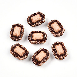 Персиковый Слойка Непрозрачные акриловые бусины, прямоугольные, розовые, 18x13.4x8.5~9 мм, отверстие : 1.8 мм, Около 505 шт / 500 г