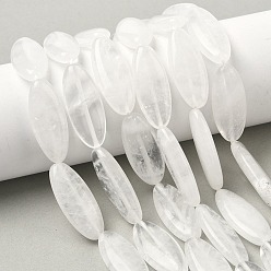 Хрусталь Природных кристаллов кварца бисер нитей, горного хрусталя, лошадиный глаз , 29~30x12~12.5x5.5~6.5 мм, отверстие : 0.7~1 мм, около 13 шт / нитка, 14.96 дюйм (38 см)