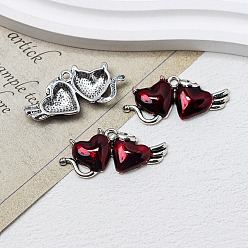 Сердце Подвески из эмали и сплава, античное серебро, сердце, 18x39 мм