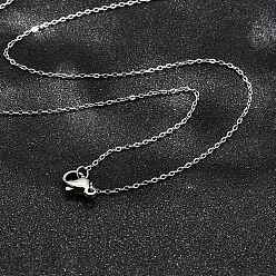 Нержавеющая Сталь Цвет Не тускнеет 304 ожерелья из нержавеющей стали с цепочкой, с карабин-лобстерами , цвет нержавеющей стали, 17.7 дюйм (45 см), 10 прядь / мешок