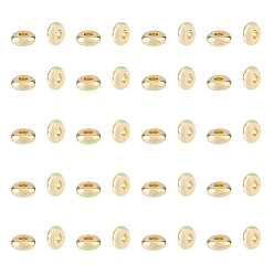 Настоящее золото 24K 80 шт. 304 распорные втулки из нержавеющей стали, плоско-круглые, реальный 24 k позолоченный, 6x2 мм, отверстие : 1.8 мм