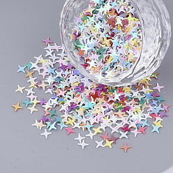 Mixed Color Ornament Accessories, PVC Plastic Paillette/Sequins Beads, No Hole/Undrilled Beads,Star, Mixed Color, 4x4x0.4mm, about 1600pcs/bag