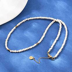 Настоящее золото 18K Ожерелья из натурального пресноводного жемчуга, картофеля и латунных бусин, без кадмия и без свинца, стойки покрытие, долговечный, белые, реальный 18 k позолоченный, 16.34 дюйм (41.5 см)