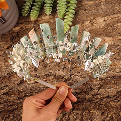 Амазонит Резинки для волос из натурального розового кварца, аксессуары для волос для женщин и девочек, корона, 250x170x50 мм