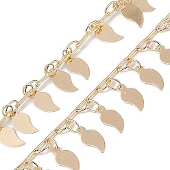 Light Gold Латунные цепочки из кусочков манго ручной работы, для ожерелья браслеты решений, долговечный, пайки, с катушкой, золотой свет, 5x1x0.5 мм, около 16.40 футов (5 м) / рулон
