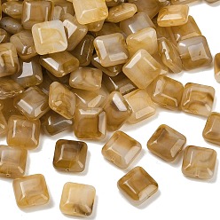 (932FM) Темно-синий аква-матовый с подкладкой Непрозрачные акриловые бусины, квадратный, граненые, темно-золотистые, 15.5x15.5x7.5 мм, отверстие : 1.4 мм, о 327~454 шт / 500 г.