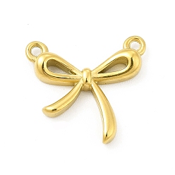 Золотой Вакуумное покрытие pvd 304 подвески-соединители из нержавеющей стали, бантом ссылки, золотые, 14.5x16x3 мм, отверстие : 1.2 мм