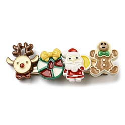 Седло Коричневый Заколки для волос из кожи аллигатора на рождественскую тематику, с железной фурнитурой, аксессуары для волос для девочек женщин, седло коричневый, 78x26.5x18.5 мм