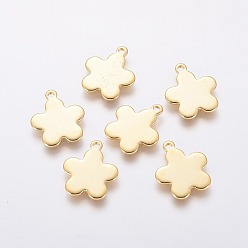 Золотой 201 прелести нержавеющей стали, цветок, золотые, 13.5x12x1 мм, отверстие : 1.2 мм