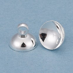 Посеребрённый Покрытие стойки латунная крышка бусины подвесные поручни, для подвесных планок, долговечный, 925 серебро покрытием, 6.5x8 мм, отверстие : 2 мм