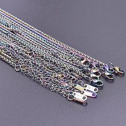 Rainbow Color 2.5мм 304 ожерелья из нержавеющей стали с цепочкой из пшеницы, Радуга цветов