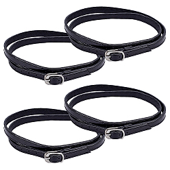 Черный 5 пары шнурков из искусственной кожи для обуви на высоком каблуке с защитой от распускания, обувные ленты, Сплав с застежкой, чёрные, 605x12x5 мм