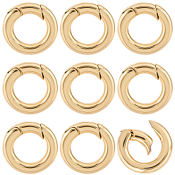 Настоящее золото 18K 10шт. латунные пружинные кольца-затворы, без никеля , кольцо, реальный 18 k позолоченный, 10x2.2 мм, 10 шт / комплект