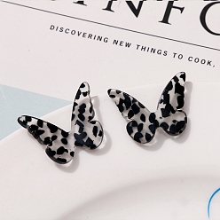 Noir Cabochons d'acétate de cellulose (résine), papillon, noir, 22x27mm