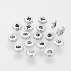 Antique Silver Tibetan Style Alloy Beads, Cadmium Free & Lead Free, Donut, Antique Silver, 6x2mm, Hole: 2.5mm