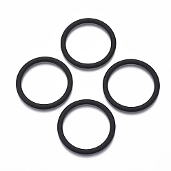 Schwarz Spritzlackierte CCB-Kunststoff-Verbindungsringe, runden Ring, Schwarz, 49.5x4.5 mm, Innendurchmesser: 40 mm